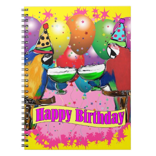 BIRTHDAY PARROTS NOTIZBLOCK (Vorderseite)