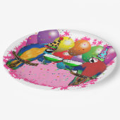 BIRTHDAY PARROTS PAPPTELLER (Schrägansicht)