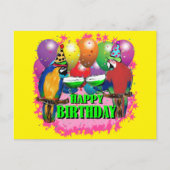 BIRTHDAY PARROTS POSTKARTE (Vorderseite)