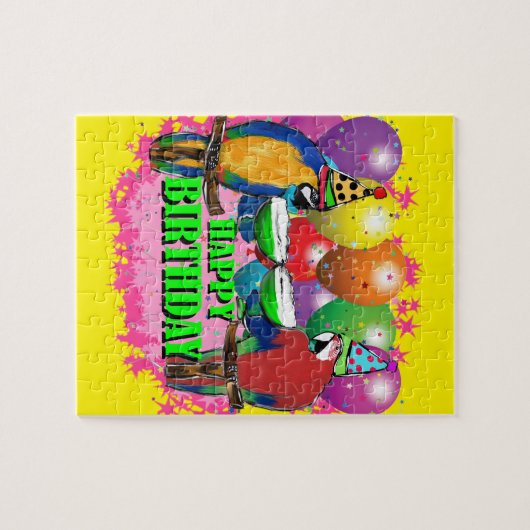 BIRTHDAY PARROTS PUZZLE (Horizontal)