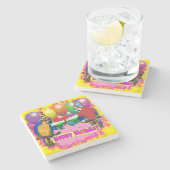 BIRTHDAY PARROTS STEINUNTERSETZER (Seitenansicht)