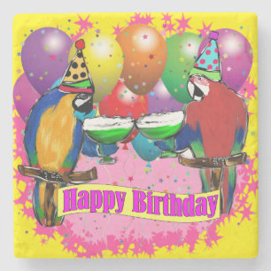 BIRTHDAY PARROTS STEINUNTERSETZER