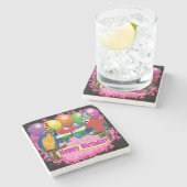 BIRTHDAY PARROTS STEINUNTERSETZER (Seitenansicht)