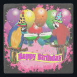 BIRTHDAY PARROTS STEINUNTERSETZER<br><div class="desc">NIEDLICHE GEBURTSTAG PARROT PRODUCTS</div>