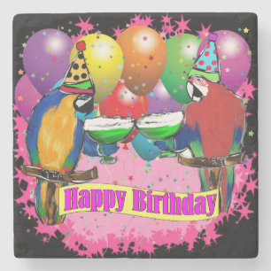 BIRTHDAY PARROTS STEINUNTERSETZER