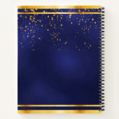 Birthday Party 50 Dunkelblau Gold Gästebuch Notizblock (Rückseite)