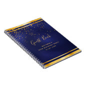 Birthday Party 50 Dunkelblau Gold Gästebuch Notizblock (Rechte Seite)