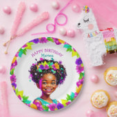 Birthday Party Afroamerikanisches Mädchen Personal Pappteller (Party)