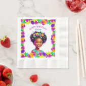 Birthday Party Afroamerikanisches Mädchen Personal Serviette (Beispiel)