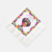 Birthday Party Afroamerikanisches Mädchen Personal Serviette (Ecke)