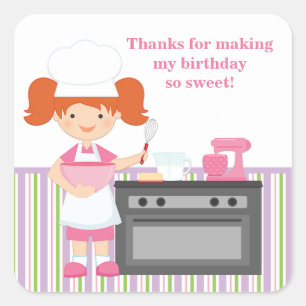Birthday Party Aufkleber Rotes Haar backen