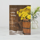 Birthday Party aus Holz Einladung (Stehend Vorderseite)