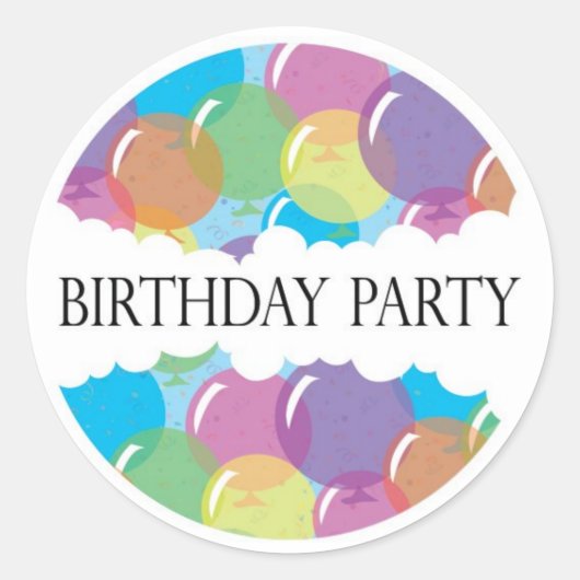 Birthday Party Ballon Sticker (Vorderseite)