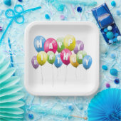 Birthday Party Ballons on White Pappteller (Party)