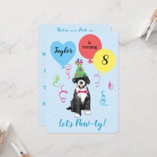 Birthday Party Ballons Portugiesischer Wasserhund Einladung