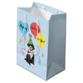 Birthday Party Ballons Portugiesischer Wasserhund Mittlere Geschenktüte (Rückseite Schrägansicht)