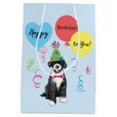 Birthday Party Ballons Portugiesischer Wasserhund Mittlere Geschenktüte (Rückseite)