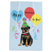 Birthday Party Ballons Rottweiler Mittlere Geschen Mittlere Geschenktüte (Rückseite)