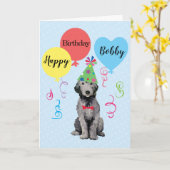 Birthday Party Balloons Bedlington Terrier Card Karte (Gelbe Blume)