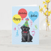 Birthday Party Balloons Black Lab Karte (Gelbe Blume)