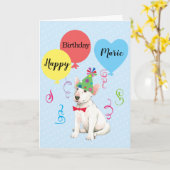 Birthday Party Balloons Bull Terrier Karte (Gelbe Blume)