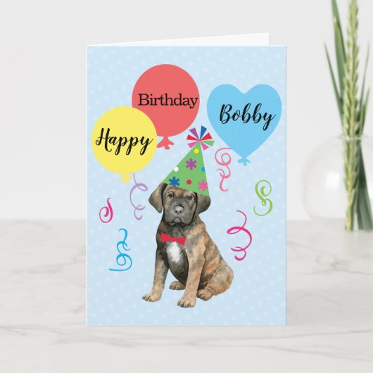Birthday Party Balloons Cane Corso Card Karte (Vorderseite)
