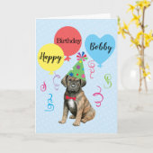 Birthday Party Balloons Cane Corso Card Karte (Gelbe Blume)