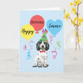 Birthday Party Balloons English Cocker Spaniel Karte (Gelbe Blume)