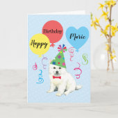 Birthday Party Balloons Eskie Karte (Gelbe Blume)