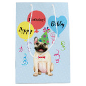 Birthday Party Balloons French Bulldog Mittlere Geschenktüte (Vorderseite)