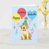 Birthday Party Balloons Gelbe Labrador Karte (Gelbe Blume)