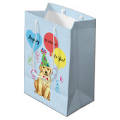 Birthday Party Balloons Gelbe Labrador Mittlere Geschenktüte (Rückseite Schrägansicht)