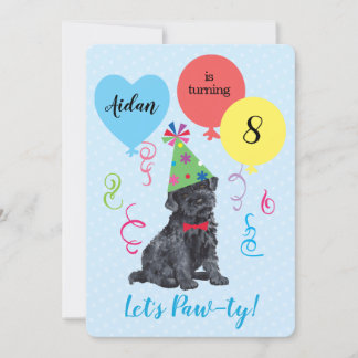 Birthday Party Balloons Kerry Blue Terrier Einladung