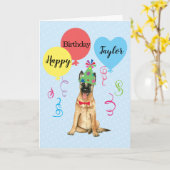 Birthday Party Balloons Malinois Karte (Gelbe Blume)