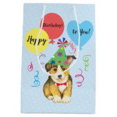 Birthday Party Balloons Pembroke Welsh Corgi Mittlere Geschenktüte (Rückseite)
