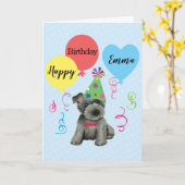 Birthday Party Balloons Scottish Terrier Karte (Gelbe Blume)