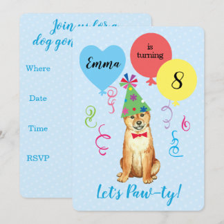 Birthday Party Balloons Shiba Inu Einladung