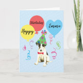 Birthday Party Balloons Smooth Fox Terrier Karte (Vorderseite)