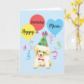 Birthday Party Balloons Toy Poodle Karte (Gelbe Blume)