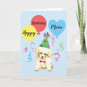 Birthday Party Balloons Toy Poodle Karte