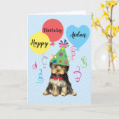 Birthday Party Balloons Yorkie Karte (Gelbe Blume)