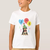 Birthday Party Balloons Yorkie T-Shirt (Vorderseite)