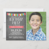 Birthday Party Banners | Geburtstag Einladung (Vorderseite)