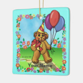 Birthday Party Bärenschmuck Keramikornament (Links)