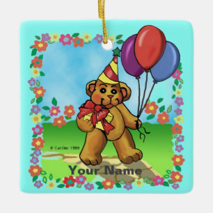 Birthday Party Bärenschmuck Keramikornament