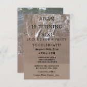 Birthday Party Beach Nautical Custom Trendy Cool Einladung (Vorne/Hinten)