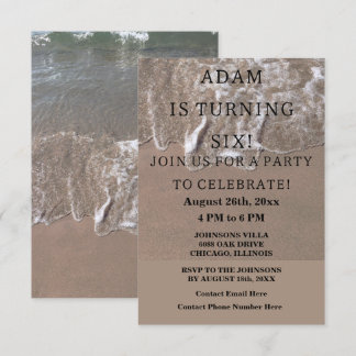 Birthday Party Beach Nautical Custom Trendy Cool Einladung