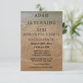 Birthday Party Beach Nautical Custom Trendy Niedli Einladung (Stehend Vorderseite)