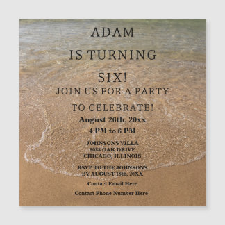 Birthday Party Beach Nautical Custom Trendy Niedli Magneteinladung