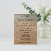 Birthday Party Beach Nautical Custom Trendy Niedli Postkarte (Stehend Vorderseite)